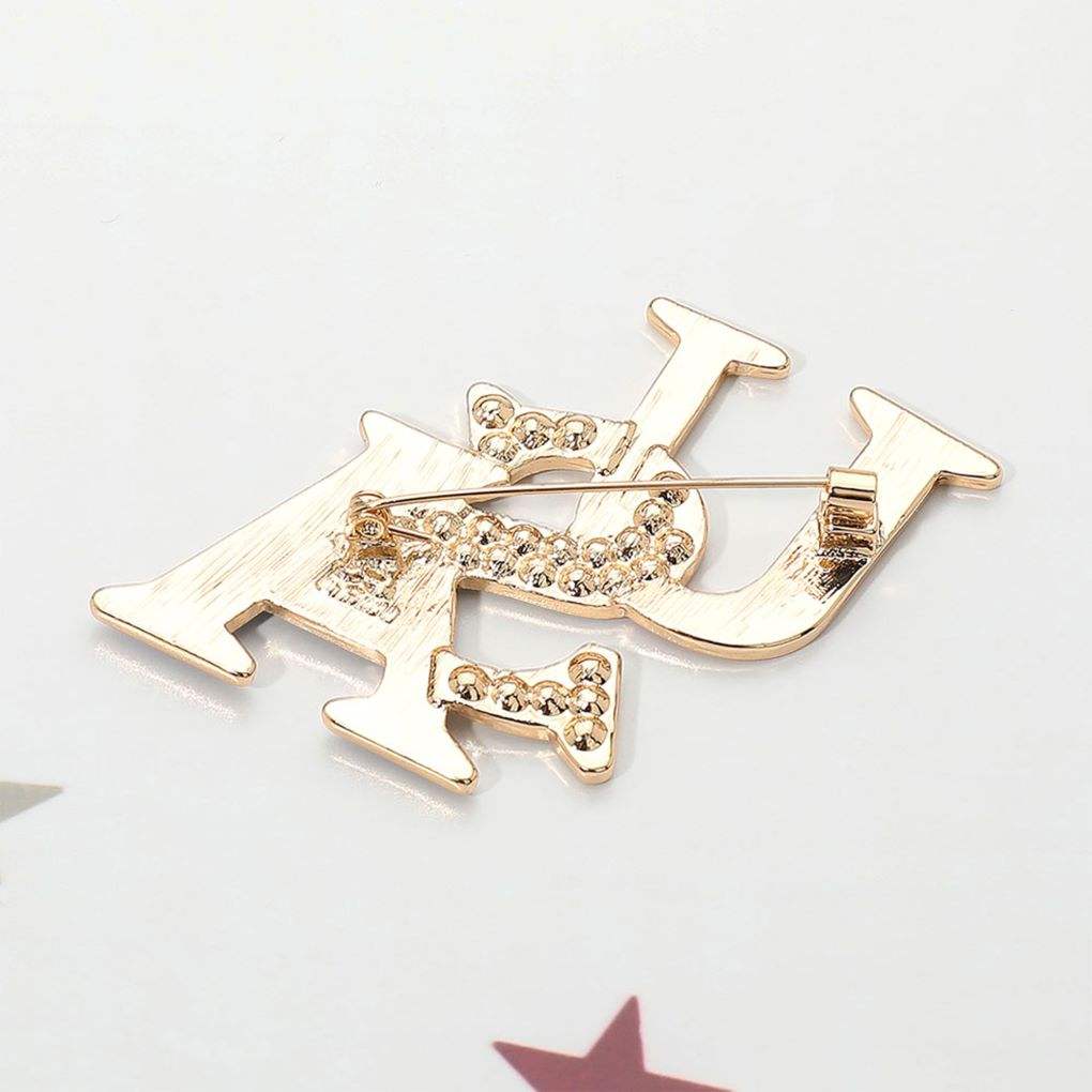 Stone Paved Enamel USA Pin Brooch - Madeline Love - Flyclothing LLC