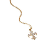 Stone Paved Fleur de Lis Pendant Necklace - Madeline Love - Flyclothing LLC