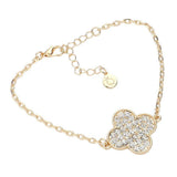 Stone Paved Quatrefoil Pointed Bracelet - Madeline Love - Flyclothing LLC
