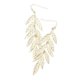 Stunning Metal Leaf Dangle Earrings - Madeline Love - Flyclothing LLC
