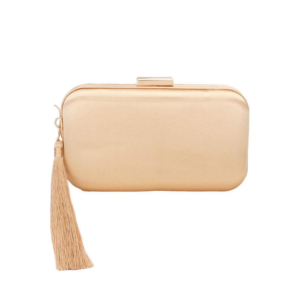 Tassel Pointed Solid Clutch Crossbody Bag - Madeline Love - Flyclothing LLC