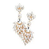 Teardrop Accented Marquise Stone Cluster Evening Earrings - Madeline Love - Flyclothing LLC