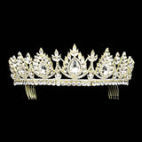 Teardrop Accented Marquise Stone Cluster Princess Tiara - Madeline Love - Flyclothing LLC