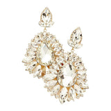 Teardrop Center Marquise Stone Cluster Evening Earrings - Madeline Love - Flyclothing LLC