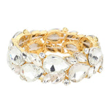 Teardrop Cluster Marquise Stone Stretch Evening Bracelet - Madeline Love - Flyclothing LLC