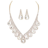 Teardrop Crystal Rhinestone Collar Necklace - Madeline Love - Flyclothing LLC