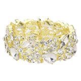 Teardrop Marquise Stone Cluster Stretch Evening Bracelet - Madeline Love - Flyclothing LLC