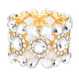 Teardrop Round Stone Stretch Evening Bracelet - Madeline Love - Flyclothing LLC