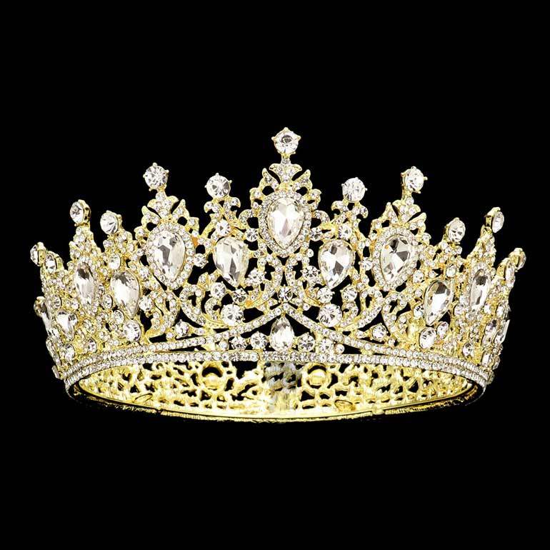 Teardrop Stone Accented Crown Tiara - Madeline Love - Flyclothing LLC