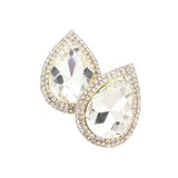 Teardrop Stone Accented Evening Earrings - Madeline Love - Flyclothing LLC