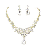 Teardrop Stone Accented Evening Necklace - Madeline Love - Flyclothing LLC