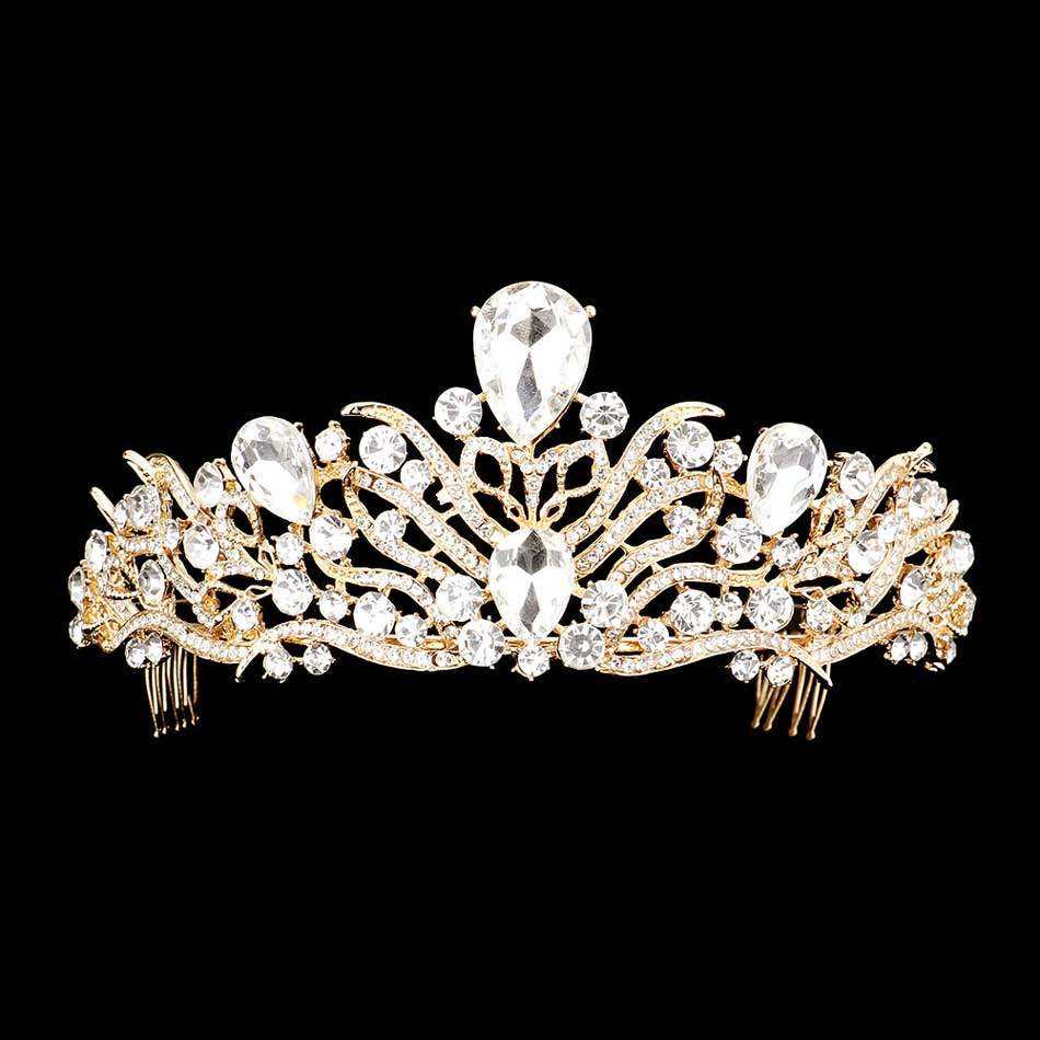 Teardrop Stone Accented Princess Tiara - Madeline Love - Flyclothing LLC