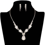 Teardrop Stone Accented Rhinestone Jewelry Set - Madeline Love - Flyclothing LLC