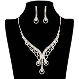 Teardrop Stone Accented Rhinestone Jewelry Set - Madeline Love - Flyclothing LLC