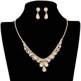 Teardrop Stone Accented Rhinestone Necklace - Madeline Love - Flyclothing LLC