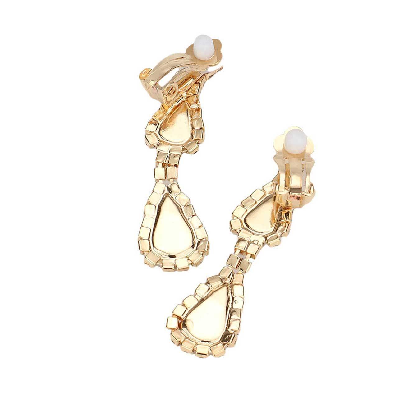 Teardrop Stone Accented Rhinestone Pave Necklace - Madeline Love - Flyclothing LLC