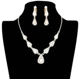 Teardrop Stone Accented Rhinestone Pave Necklace - Madeline Love - Flyclothing LLC