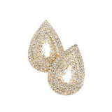 Teardrop Stone Accented Rhinestone Trimmed Evening Earrings - Madeline Love - Flyclothing LLC