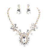 Teardrop Stone Cluster Evening Necklace - Madeline Love - Flyclothing LLC
