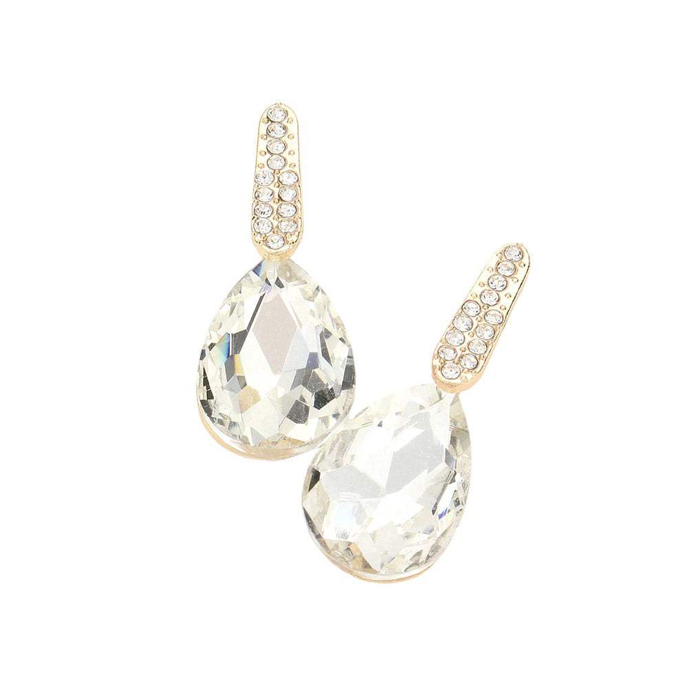 Teardrop Stone Evening Earrings - Madeline Love - Flyclothing LLC
