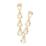 Teardrop Stone Link Dangle Evening Earrings - Madeline Love - Flyclothing LLC
