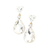 Triangle Round Teardrop Stone Link Dangle Evening Earrings - Madeline Love - Flyclothing LLC