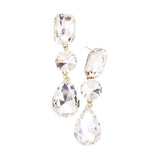 Triple Crystal Rhinestone Evening Earrings - Madeline Love - Flyclothing LLC