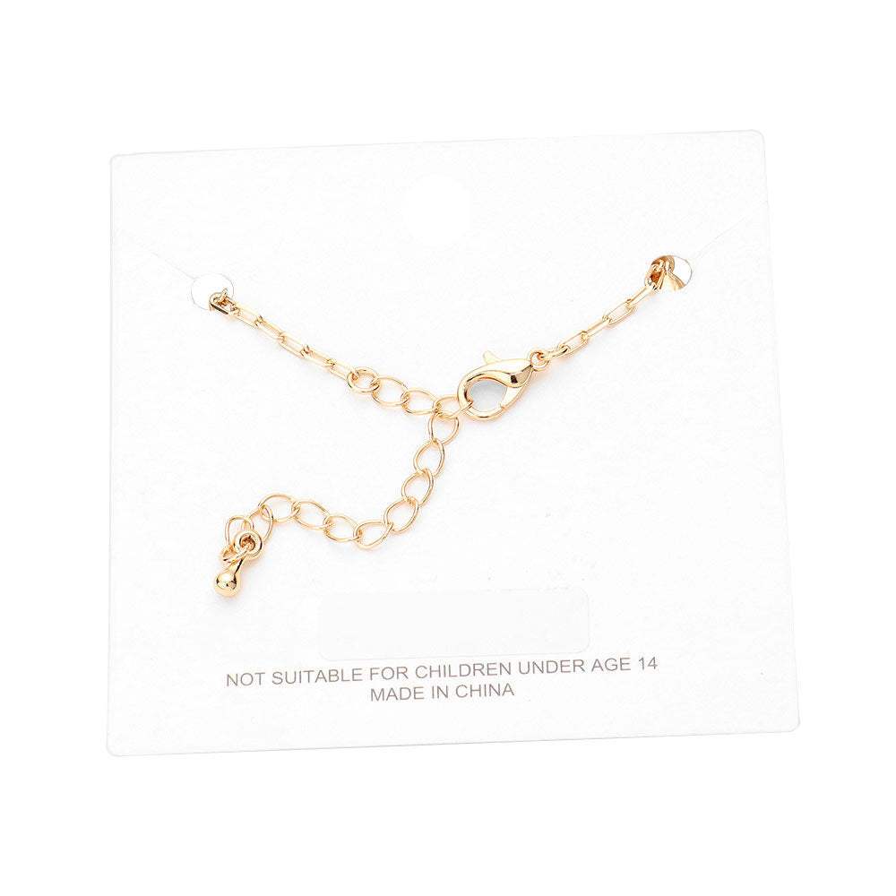 Triple Metal Smile Double Round Stone Station Anklet - Madeline Love - Flyclothing LLC