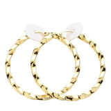 Twisted Stainless Steel Hoop Pin Catch Earrings - Madeline Love - Flyclothing LLC