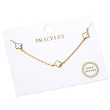 Gold Dipped Triple Quatrefoil Link Bracelet - Madeline Love - Flyclothing LLC