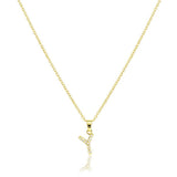 Y-Stainless Steel CZ Stone Paved Monogram Pendant Necklace - Madeline Love - Flyclothing LLC