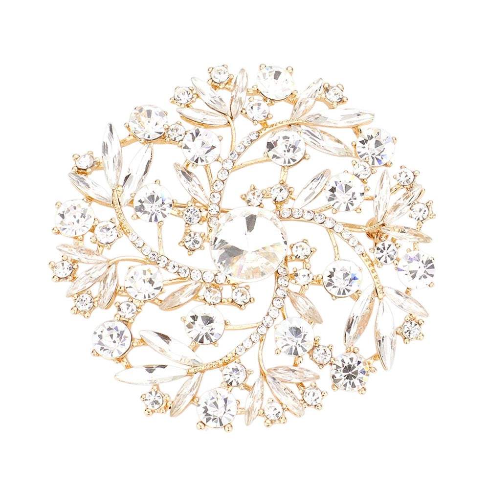 Pearl Rhinestone Embellished Flower Vine Brooch - Madeline Love - Flyclothing LLC