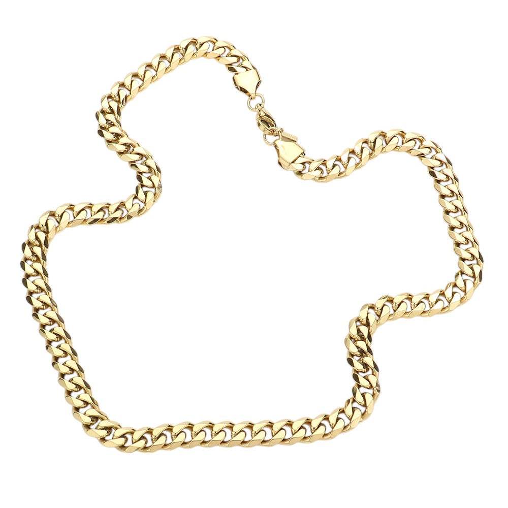 6 Diamond Cut Stainless Steel 18 Inch 8mm Cuban Chain Necklace - Madeline Love - Flyclothing LLC