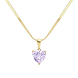 18K Gold Dipped Stainless Steel CZ Heart Pendant Necklace - Madeline Love - Flyclothing LLC