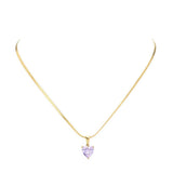 18K Gold Dipped Stainless Steel CZ Heart Pendant Necklace - Madeline Love - Flyclothing LLC