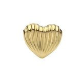 Stainless Steel Ribbed Heart Adjustable Ring - Madeline Love - Flyclothing LLC
