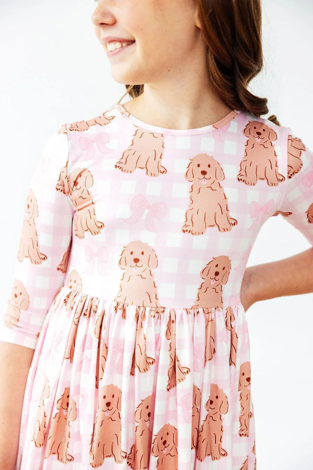 Goldendoodle 3/4 Sleeve Pocket Twirl Dress - Mila & Rose ® - Flyclothing LLC