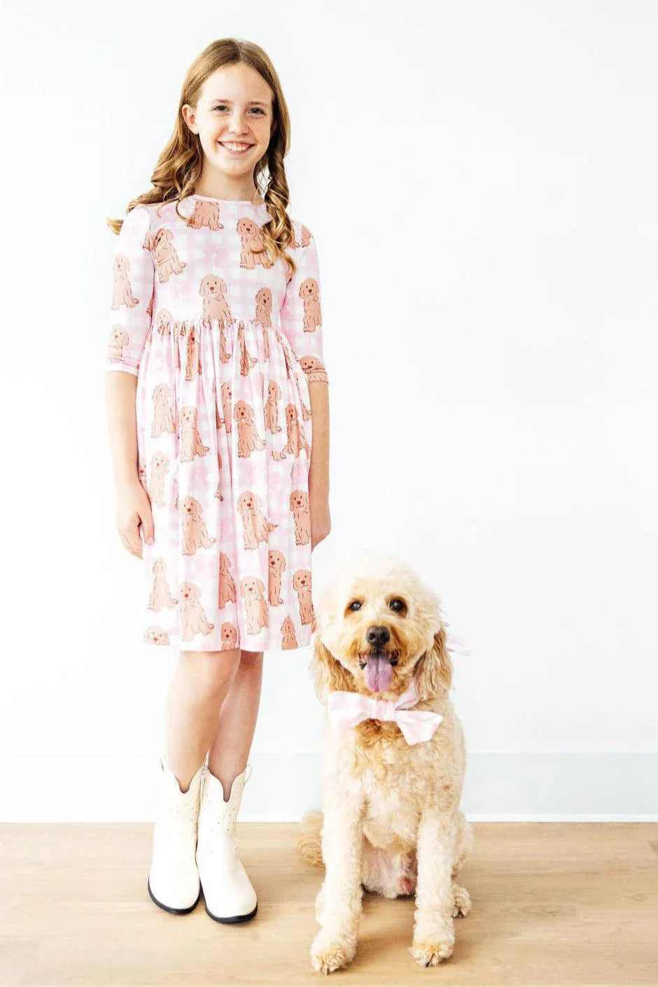 Goldendoodle 3/4 Sleeve Pocket Twirl Dress - Mila & Rose ® - Flyclothing LLC