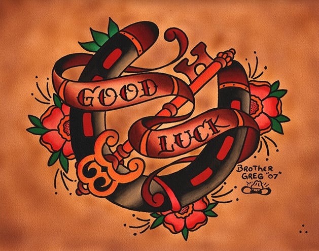 Black Market Art Company Good Luck Horseshoe Print