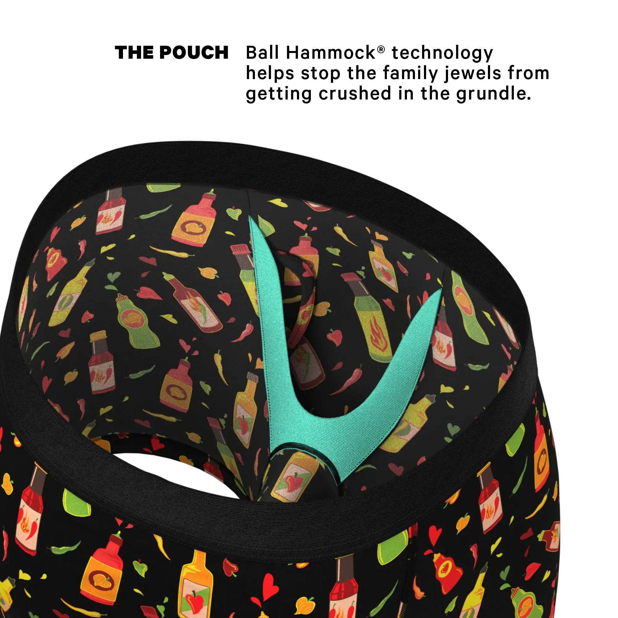 The Gotcha Sriracha | Hot Sauce Ball Hammock® Pouch Underwear With Fly - Shinesty - Flyclothing LLC