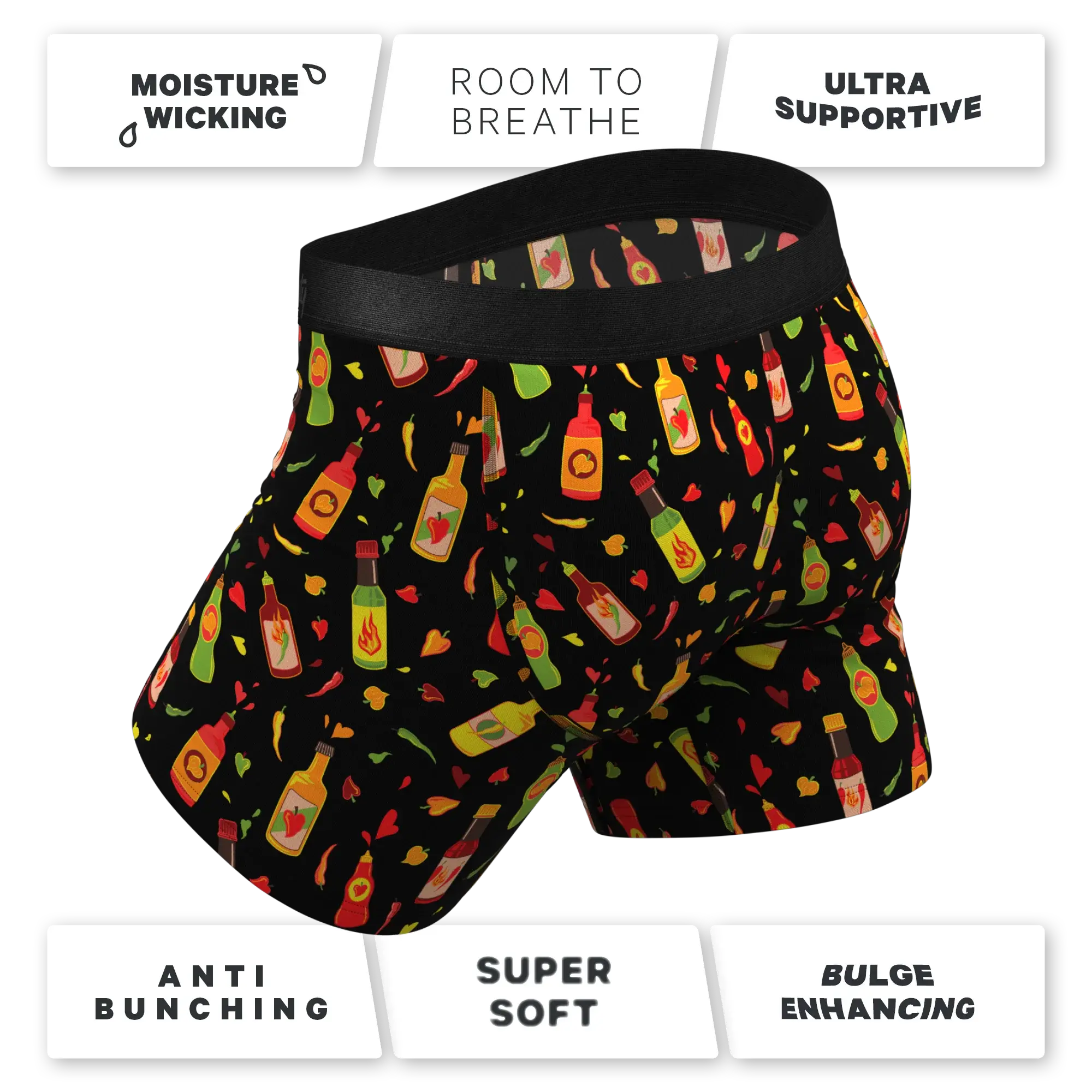 The Gotcha Sriracha | Hot Sauce Ball Hammock® Pouch Underwear With Fly - Shinesty - Flyclothing LLC