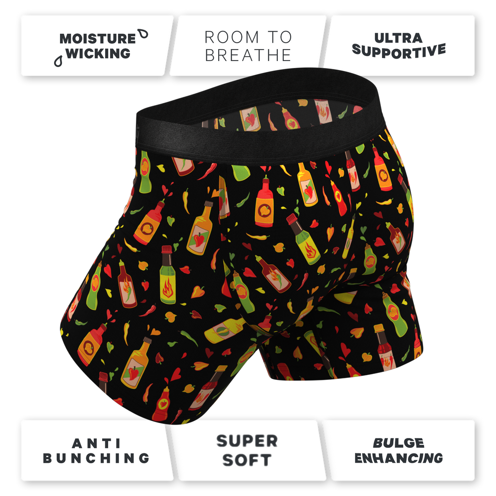 The Gotcha Sriracha | Hot Sauce Ball Hammock® Pouch Underwear With Fly - Shinesty - Flyclothing LLC