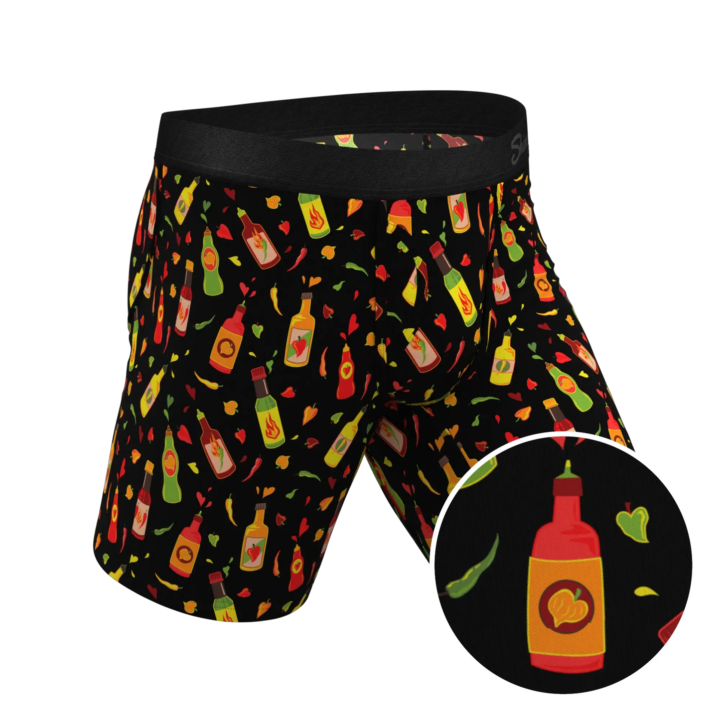 The Gotcha Sriracha | Hot Sauce Long Leg Ball Hammock® Pouch Underwear With Fly - Shinesty - Flyclothing LLC