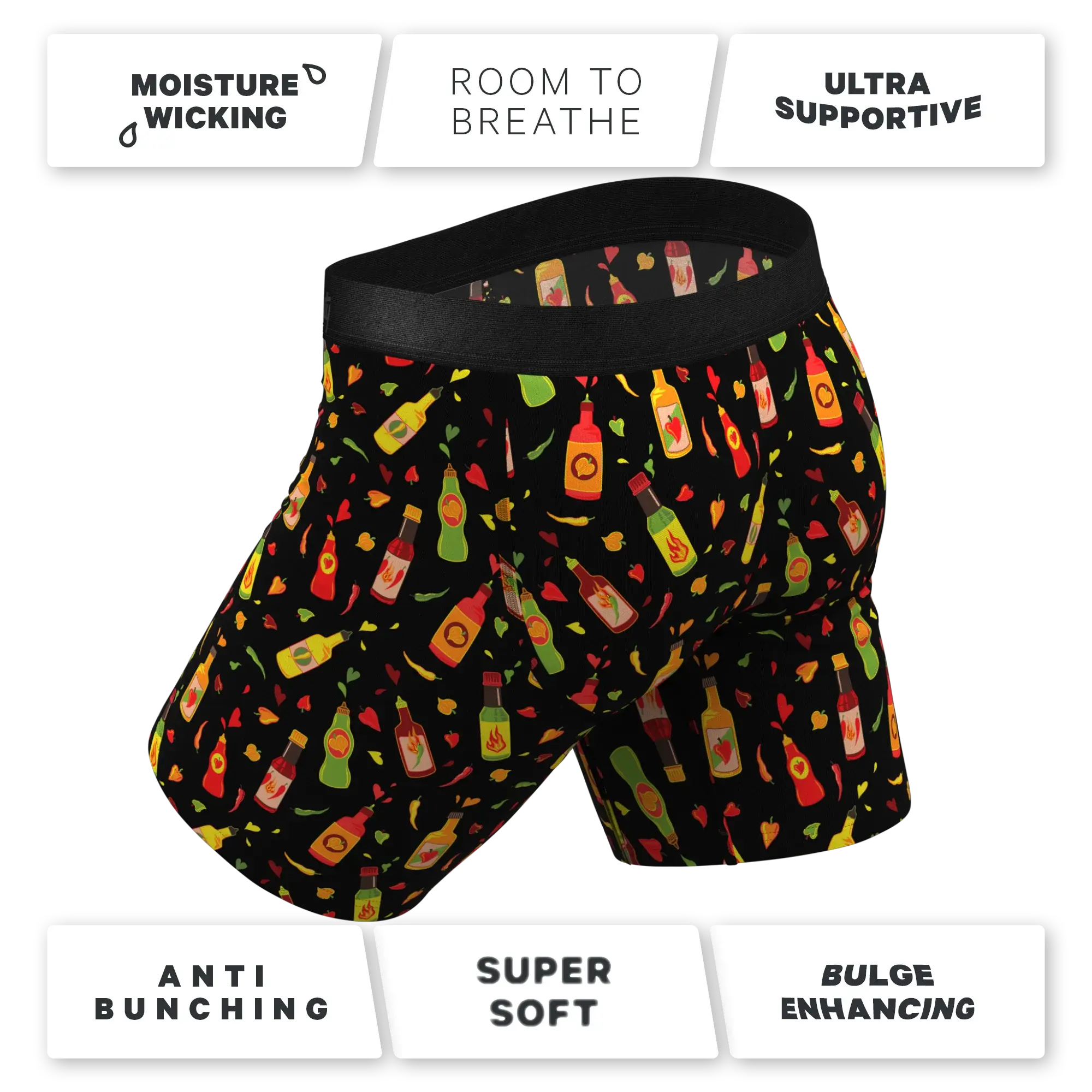The Gotcha Sriracha | Hot Sauce Long Leg Ball Hammock® Pouch Underwear With Fly - Shinesty - Flyclothing LLC