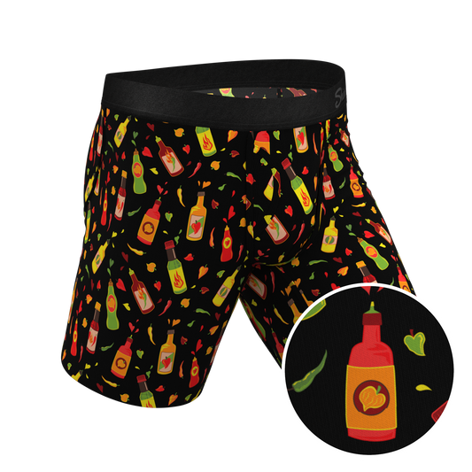 The Gotcha Sriracha | Hot Sauce Long Leg Ball Hammock® Pouch Underwear With Fly - Shinesty - Flyclothing LLC