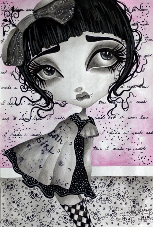 Black Market Art Company Goth Girl Print