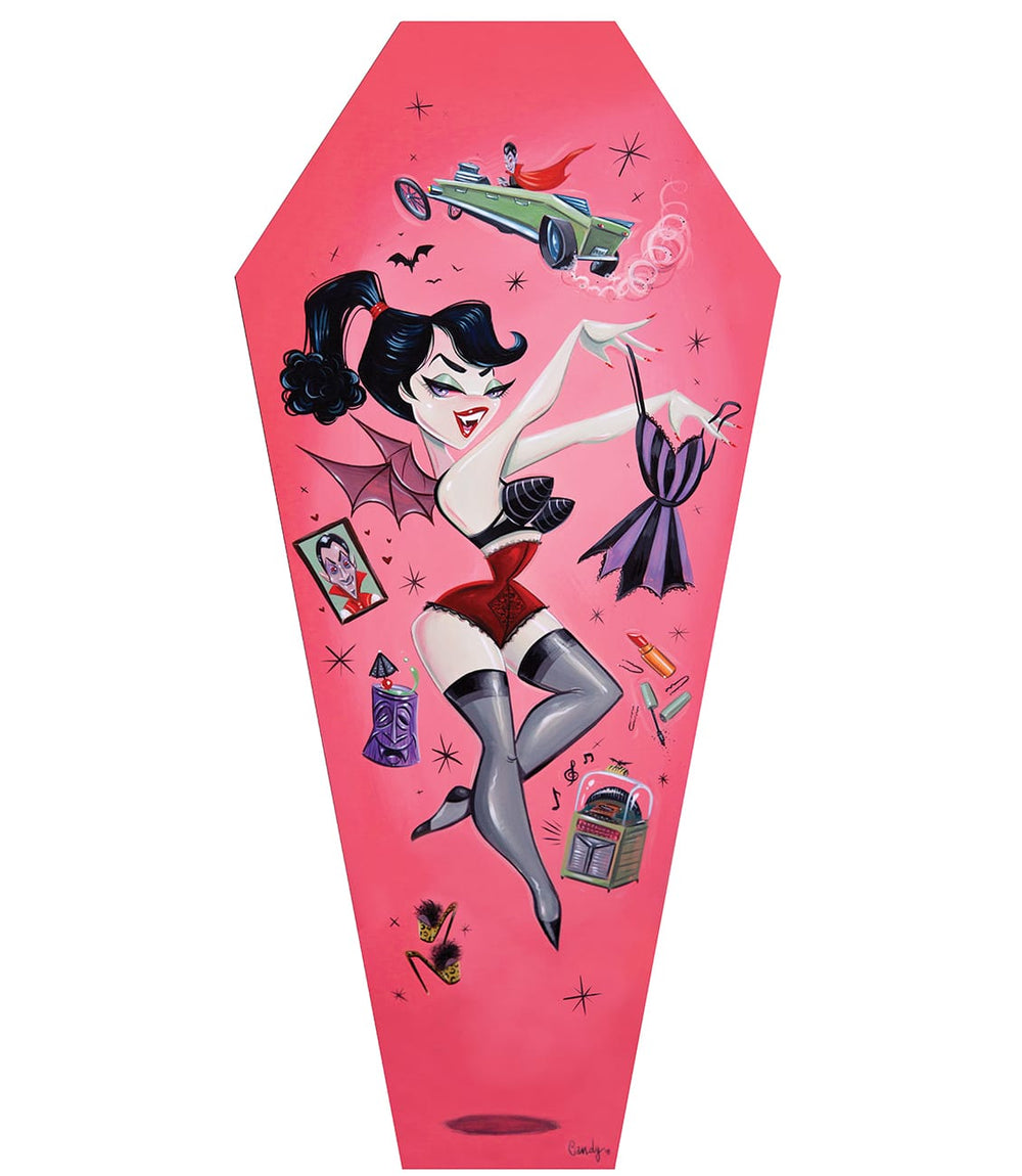 Black Market Art Company Ghouls Rush In & Stretched Canvas Coffin Print