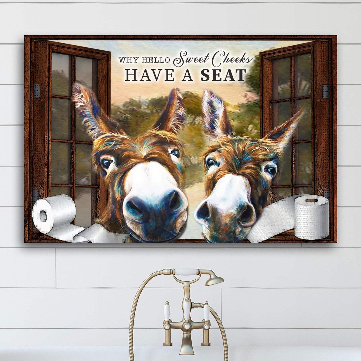 Have A Seat Sweet Cheeks Bathroom Sign - Tailored Canvases - Flyclothing LLC