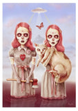 Black Market Art Company Robot Alien Twins Print