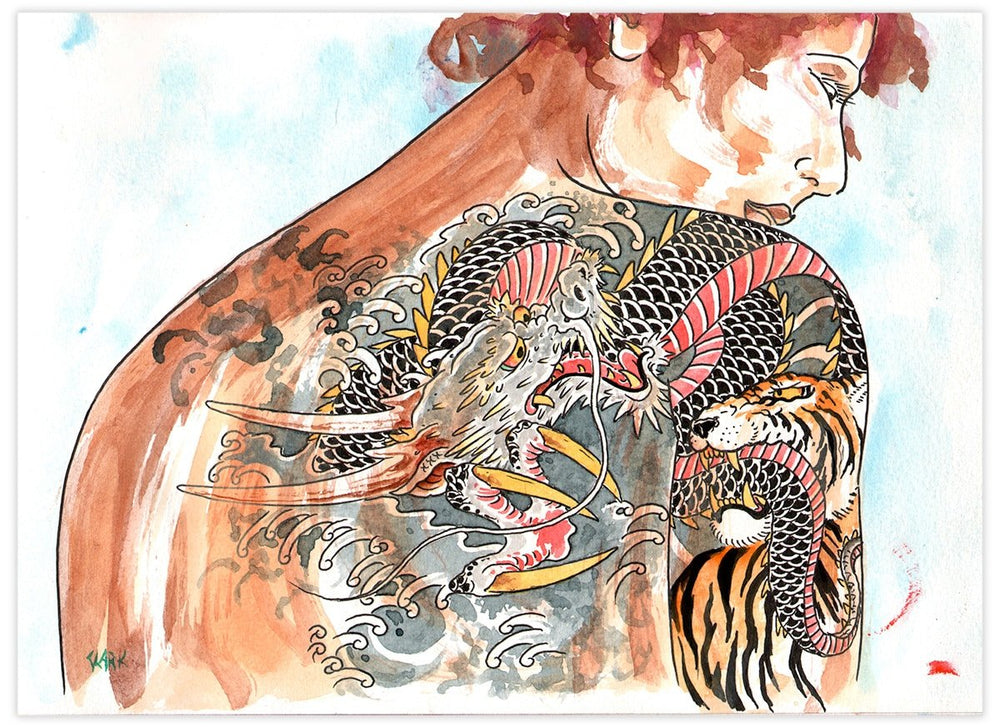 Black Market Art Company Lady Tattooed & Grand Battle Print